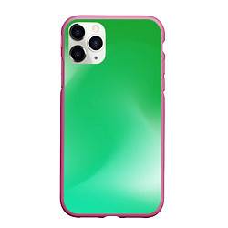 Чехол iPhone 11 Pro матовый Градиент зеленый, цвет: 3D-малиновый