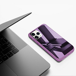 Чехол iPhone 11 Pro матовый Фиолетовая геометрия, цвет: 3D-фиолетовый — фото 2
