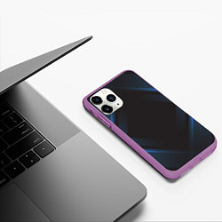 Чехол iPhone 11 Pro матовый Треугольная симметрия, цвет: 3D-фиолетовый — фото 2