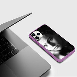 Чехол iPhone 11 Pro матовый Леонардо Ди Каприо фото, цвет: 3D-фиолетовый — фото 2