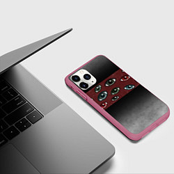 Чехол iPhone 11 Pro матовый Всевидящие глаза, цвет: 3D-малиновый — фото 2