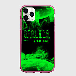 Чехол iPhone 11 Pro матовый Stalker clear sky radiation art, цвет: 3D-малиновый