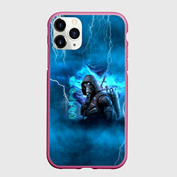Чехол iPhone 11 Pro матовый Stalker sky art blue, цвет: 3D-малиновый