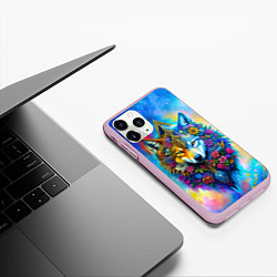 Чехол iPhone 11 Pro матовый Лисоволк, цвет: 3D-розовый — фото 2