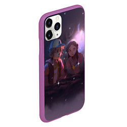 Чехол iPhone 11 Pro матовый Диппер и Мейбл, цвет: 3D-фиолетовый — фото 2