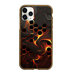 Чехол iPhone 11 Pro матовый Огненная сетка, цвет: 3D-коричневый