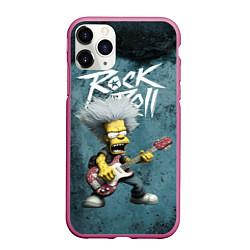 Чехол iPhone 11 Pro матовый Rock n roll style Simpsons, цвет: 3D-малиновый