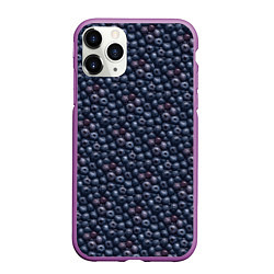 Чехол iPhone 11 Pro матовый Сочная текстура из черники, цвет: 3D-фиолетовый