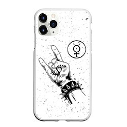 Чехол iPhone 11 Pro матовый Marilyn Manson и рок символ, цвет: 3D-белый