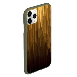 Чехол iPhone 11 Pro матовый Золотистые полосы свисают, цвет: 3D-темно-зеленый — фото 2