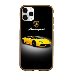 Чехол iPhone 11 Pro матовый Спорткар Lamborghini Aventador, цвет: 3D-коричневый