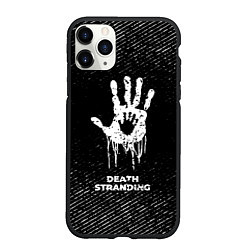 Чехол iPhone 11 Pro матовый Death Stranding с потертостями на темном фоне, цвет: 3D-черный