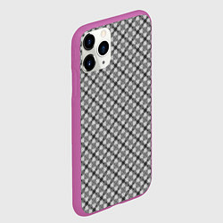 Чехол iPhone 11 Pro матовый Серый узор в косую клетку, цвет: 3D-фиолетовый — фото 2