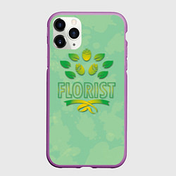 Чехол iPhone 11 Pro матовый Florist, цвет: 3D-фиолетовый