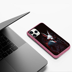 Чехол iPhone 11 Pro матовый Devil rabbit, цвет: 3D-малиновый — фото 2