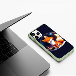 Чехол iPhone 11 Pro матовый Лисичка в Москве, цвет: 3D-салатовый — фото 2
