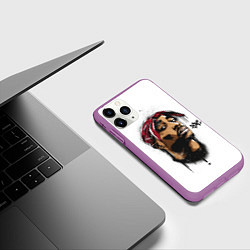 Чехол iPhone 11 Pro матовый 2Pac - Тупак Шакур, цвет: 3D-фиолетовый — фото 2