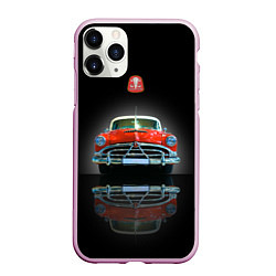 Чехол iPhone 11 Pro матовый Классический американский автомобиль Hudson Hornet, цвет: 3D-розовый