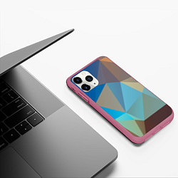 Чехол iPhone 11 Pro матовый Детальные выпуклые фигуры, цвет: 3D-малиновый — фото 2