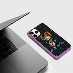 Чехол iPhone 11 Pro матовый Рок стиль Симпсонов, цвет: 3D-фиолетовый — фото 2