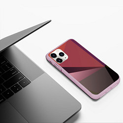 Чехол iPhone 11 Pro матовый Разные треугольники и геометрия, цвет: 3D-розовый — фото 2