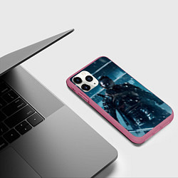 Чехол iPhone 11 Pro матовый Ghost of Tsushima зима, цвет: 3D-малиновый — фото 2