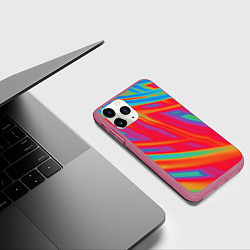 Чехол iPhone 11 Pro матовый Кислотная абстракция, цвет: 3D-малиновый — фото 2