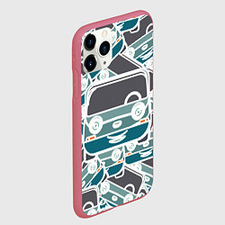 Чехол iPhone 11 Pro матовый Абстракция машина, цвет: 3D-малиновый — фото 2