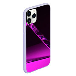 Чехол iPhone 11 Pro матовый Фиолетовая мрачная геометрическая фигура, цвет: 3D-светло-сиреневый — фото 2