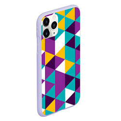 Чехол iPhone 11 Pro матовый Разноцветный ромбический паттерн, цвет: 3D-светло-сиреневый — фото 2