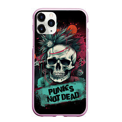 Чехол iPhone 11 Pro матовый Punks not dead, цвет: 3D-розовый