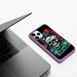 Чехол iPhone 11 Pro матовый Punks not dead, цвет: 3D-фиолетовый — фото 2
