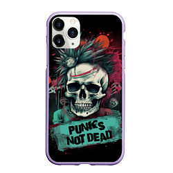 Чехол iPhone 11 Pro матовый Punks not dead, цвет: 3D-светло-сиреневый