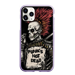 Чехол iPhone 11 Pro матовый Punks not dead, цвет: 3D-светло-сиреневый