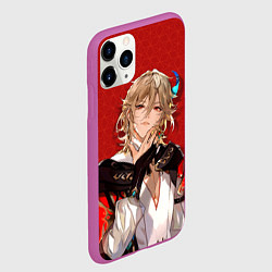 Чехол iPhone 11 Pro матовый Genshin Impact Kaveh, цвет: 3D-фиолетовый — фото 2