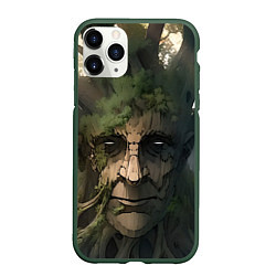 Чехол iPhone 11 Pro матовый Аниме Мудрое дерево, цвет: 3D-темно-зеленый