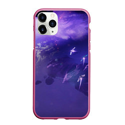 Чехол iPhone 11 Pro матовый Фиолетовый необъятный космос, цвет: 3D-малиновый