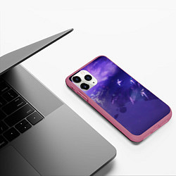 Чехол iPhone 11 Pro матовый Фиолетовый необъятный космос, цвет: 3D-малиновый — фото 2