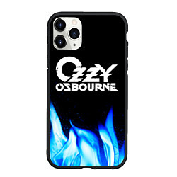 Чехол iPhone 11 Pro матовый Ozzy Osbourne blue fire, цвет: 3D-черный