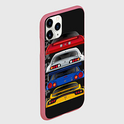 Чехол iPhone 11 Pro матовый Тойота, Ниссан, Хонда, Скайлайн, цвет: 3D-малиновый — фото 2