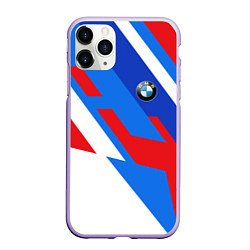 Чехол iPhone 11 Pro матовый BMW m colors, цвет: 3D-светло-сиреневый