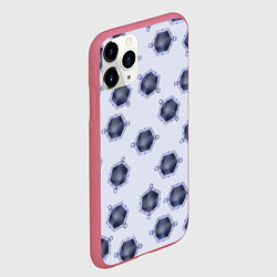 Чехол iPhone 11 Pro матовый Многоугольник и линии, цвет: 3D-малиновый — фото 2