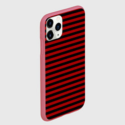 Чехол iPhone 11 Pro матовый Темно-красные полосы, цвет: 3D-малиновый — фото 2