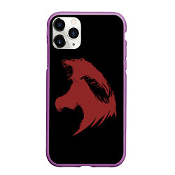 Чехол iPhone 11 Pro матовый Red bear, цвет: 3D-фиолетовый