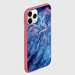 Чехол iPhone 11 Pro матовый Мраморный узор, цвет: 3D-малиновый — фото 2