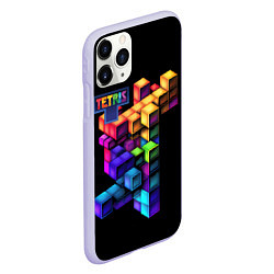 Чехол iPhone 11 Pro матовый Tetris game, цвет: 3D-светло-сиреневый — фото 2