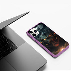 Чехол iPhone 11 Pro матовый Space marine machine, цвет: 3D-фиолетовый — фото 2