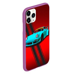 Чехол iPhone 11 Pro матовый Немецкий спортивный автомобиль Porsche 911, цвет: 3D-фиолетовый — фото 2