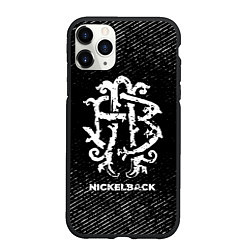 Чехол iPhone 11 Pro матовый Nickelback с потертостями на темном фоне, цвет: 3D-черный