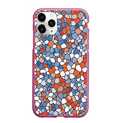 Чехол iPhone 11 Pro матовый Красочная мозаика, цвет: 3D-малиновый